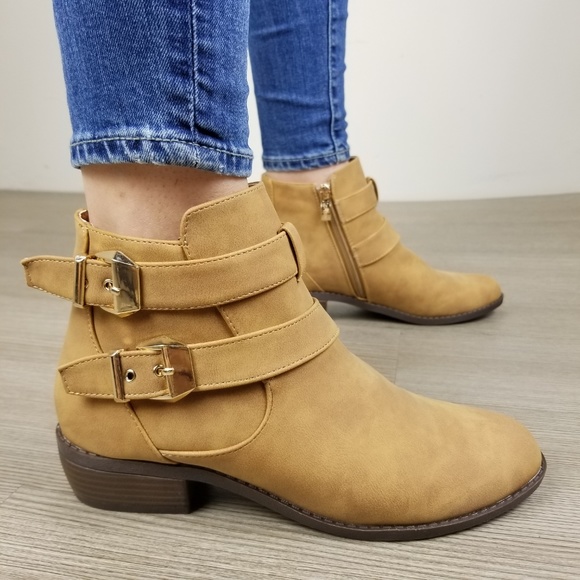 Vegan Nubuck Chestnut Color Ankle Boots-C1 - Picture 3 of 8